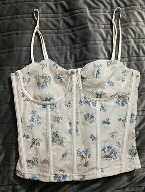 Pretty Garbage Blue Corset Top Size S